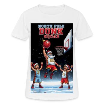 Équipe de dunks du pôle nord de basketball de Santa Dunking - T-shirt respirant Femme - blanc - Devant - AI Model Female 172 dark (172cm)