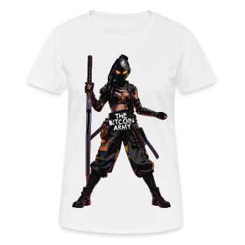 Bitcoin Bazooka - L’Armée Bitcoin - Samurai 03 - T-shirt respirant Femme - blanc - Devant - AI Model Female 172 dark (172cm)