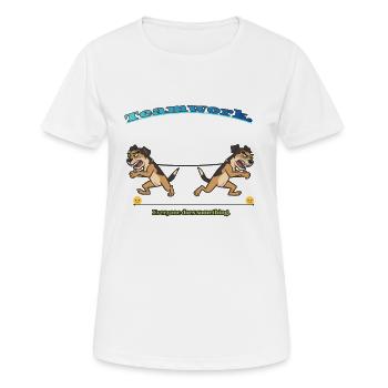 Teamwork Tug: Twin Canine Effort - Women's Breathable T-Shirt - white - Front - AI Model Female 172 dark (172cm)