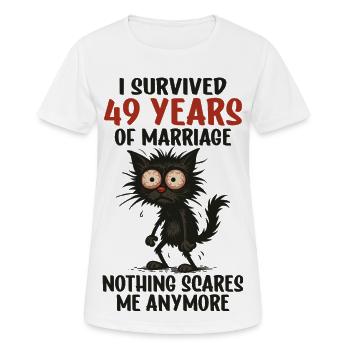 49 Hochzeitstag Geschenk Mann Frau Ehemann Ehefrau - Frauen T-Shirt atmungsaktiv - Weiß - Vorne - AI Model Female 172 dark (172cm)