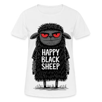 Fröhliches Schwarzes Schaf - Frauen T-Shirt atmungsaktiv - Weiß - Vorne - AI Model Female 172 dark (172cm)