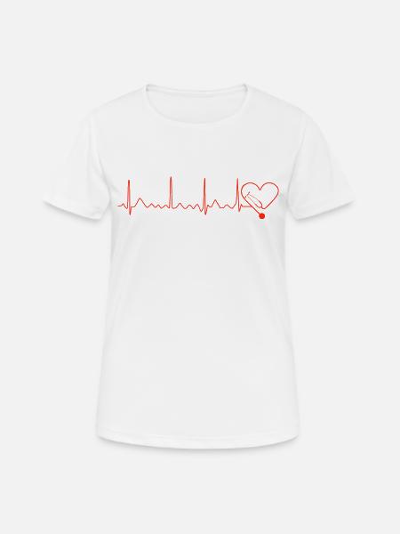 Heartbeat design with stethoscope - Women's Breathable T-Shirt - white