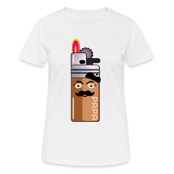 SCHNURRBART VATER VATER VATER RAUCHER - Frauen T-Shirt atmungsaktiv - Weiß - Vorne - AI Model Female 172 dark (172cm)