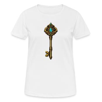 Uralter Magischer Schlüssel – Geheimnis und Fantasie - Frauen T-Shirt atmungsaktiv - Weiß - Vorne - AI Model Female 172 dark (172cm)