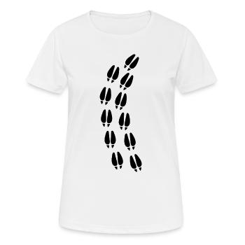 Empreinte de sabot de cerf - T-shirt respirant Femme - blanc - Devant - AI Model Female 172 dark (172cm)