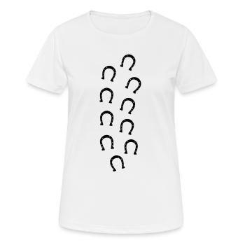 Horseshoe prints - Women's Breathable T-Shirt - white - Front - AI Model Female 172 dark (172cm)
