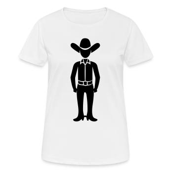Cow-boy - T-shirt respirant Femme - blanc - Devant - AI Model Female 172 dark (172cm)