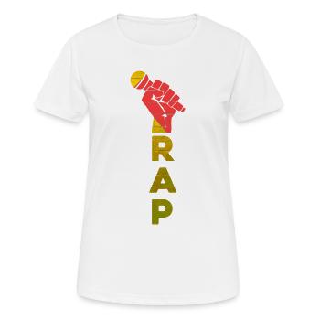 Emblème du micro RAP Fist - T-shirt respirant Femme - blanc - Devant - AI Model Female 172 dark (172cm)