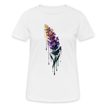 Lavendel mit tropfender Farbe - Frauen T-Shirt atmungsaktiv - Weiß - Vorne - AI Model Female 172 dark (172cm)