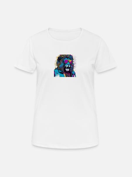 Leone Neonbrille - Frauen T-Shirt atmungsaktiv - Weiß
