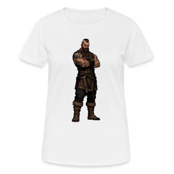 Guerrier barbare en cuir - T-shirt respirant Femme - blanc - Devant - AI Model Female 172 dark (172cm)