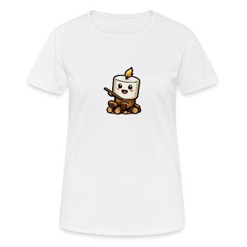 Kuscheliges Marshmallow am Lagerfeuer - Frauen T-Shirt atmungsaktiv - Weiß - Vorne - AI Model Female 172 dark (172cm)