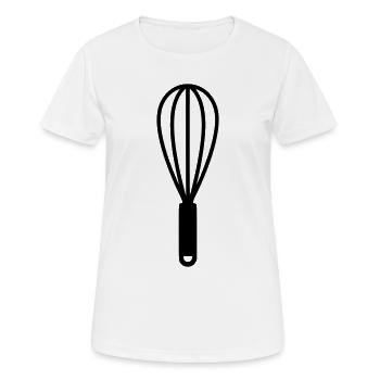 Fouet-fouet pour la cuisson - T-shirt respirant Femme - blanc - Devant - AI Model Female 172 dark (172cm)
