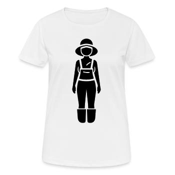 Femme fermière - T-shirt respirant Femme - blanc - Devant - AI Model Female 172 dark (172cm)