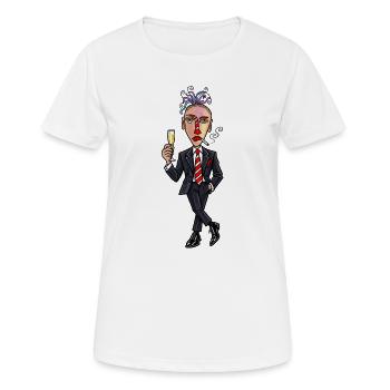 Surrealer Anzugheld mit sektglas - Frauen T-Shirt atmungsaktiv - Weiß - Vorne - AI Model Female 172 dark (172cm)