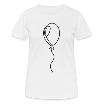 Balloon Sketch with String – Motif - Women's Breathable T-Shirt - white - Front - AI Model Female 172 dark (172cm)