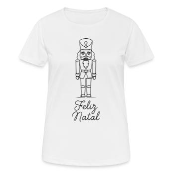 Feliz Natal Nussknacker Weihnachten klassisch - Frauen T-Shirt atmungsaktiv - Weiß - Vorne - AI Model Female 172 dark (172cm)