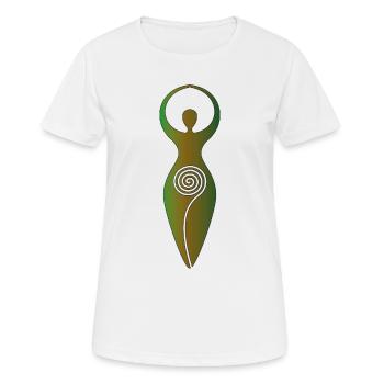 Wicca-Spiralgöttin – Weibliche Energie - Frauen T-Shirt atmungsaktiv - Weiß - Vorne - AI Model Female 172 dark (172cm)