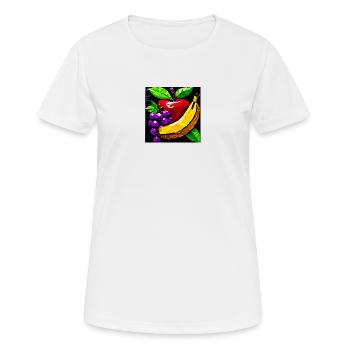 Geometrische Fruchtcollage aus Ductape - Frauen T-Shirt atmungsaktiv - Weiß - Vorne - AI Model Female 172 dark (172cm)
