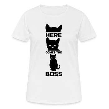 Katzen Katze Chef Tier Haustier Geschenk - Frauen T-Shirt atmungsaktiv - Weiß - Vorne - AI Model Female 172 dark (172cm)
