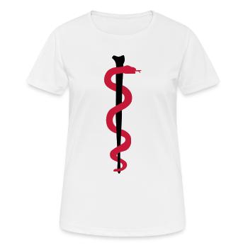 Rod of Asclepius - Women's Breathable T-Shirt - white - Front - AI Model Female 172 dark (172cm)
