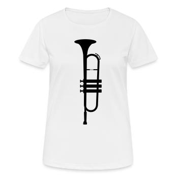 trompette - T-shirt respirant Femme - blanc - Devant - AI Model Female 172 dark (172cm)