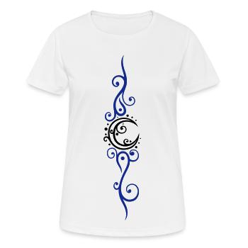 Filigree moon with ornament and stars. - Women's Breathable T-Shirt - white - Front - AI Model Female 172 dark (172cm)