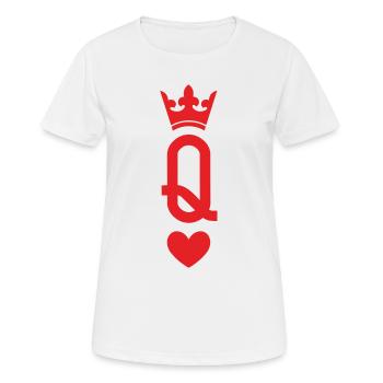 Königin der Karten - Frauen T-Shirt atmungsaktiv - Weiß - Vorne - AI Model Female 172 dark (172cm)