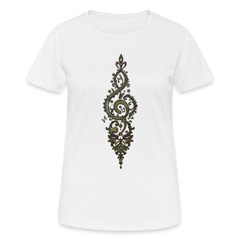 Clé de sol ornée - T-shirt respirant Femme - blanc - Devant - AI Model Female 172 dark (172cm)
