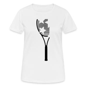 Tennis racket - Women's Breathable T-Shirt - white - Front - AI Model Female 172 dark (172cm)