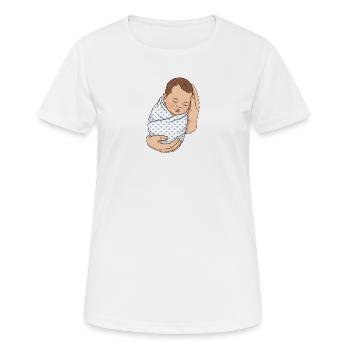 Nouveau-né dans les mains | Amour et protection - T-shirt respirant Femme - blanc - Devant - AI Model Female 172 dark (172cm)