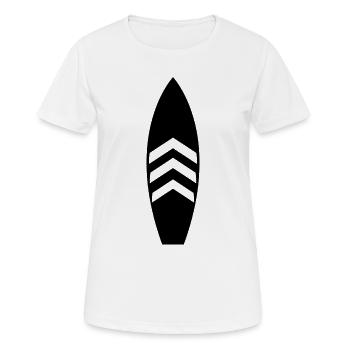 Vintage-Surfbrett - Frauen T-Shirt atmungsaktiv - Weiß - Vorne - AI Model Female 172 dark (172cm)
