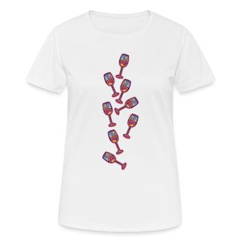 Weinglas Sektglas Symbol Wein - Frauen T-Shirt atmungsaktiv - Weiß - Vorne - AI Model Female 172 dark (172cm)