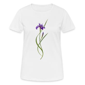Iris dans le style zen japonais - T-shirt respirant Femme - blanc - Devant - AI Model Female 172 dark (172cm)