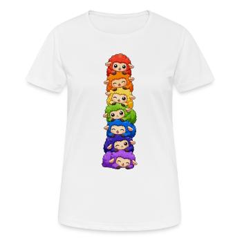 Rainbow Sheep Pride Kawaii Cute Lgbtq Stack - Women's Breathable T-Shirt - white - Front - AI Model Female 172 dark (172cm)
