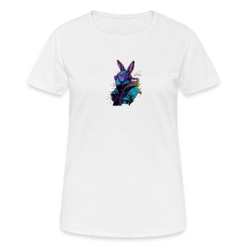 Neon Rabbit Cyberpunk - Women's Breathable T-Shirt - white - Front - AI Model Female 172 dark (172cm)