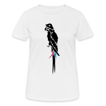 Piraten Papagei mit Augenklappe,Haken und - Frauen T-Shirt atmungsaktiv - Weiß - Vorne - AI Model Female 172 dark (172cm)