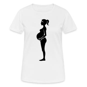 Woman Pregnant - Women's Breathable T-Shirt - white - Front - AI Model Female 172 dark (172cm)