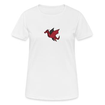 Origami Drache Rot Geometrisch - Frauen T-Shirt atmungsaktiv - Weiß - Vorne - AI Model Female 172 dark (172cm)