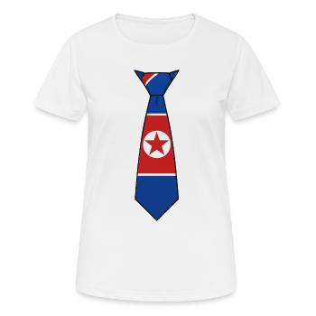 Cravate Corée du Nord – Conception du drapeau - T-shirt respirant Femme - blanc - Devant - AI Model Female 172 dark (172cm)