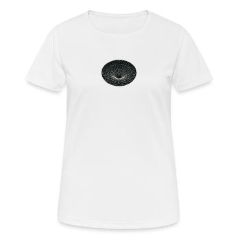 Vortex Grid Wormhole - Women's Breathable T-Shirt - white - Front - AI Model Female 172 dark (172cm)