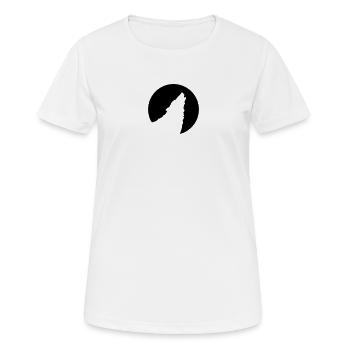 howling wolf - Women's Breathable T-Shirt - white - Front - AI Model Female 172 dark (172cm)