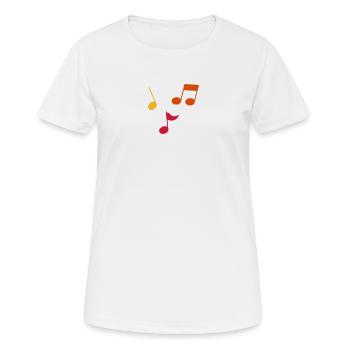 Musiknoten – 3 Farben - Frauen T-Shirt atmungsaktiv - Weiß - Vorne - AI Model Female 172 dark (172cm)