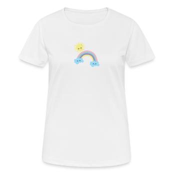 Sunny Rainbow Cloudscape Cute - Women's Breathable T-Shirt - white - Front - AI Model Female 172 dark (172cm)