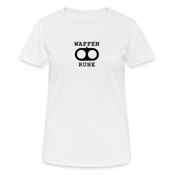 Waffenruhe Doppellauf Flinte Frieden Peace - Frauen T-Shirt atmungsaktiv - Weiß - Vorne - AI Model Female 172 dark (172cm)