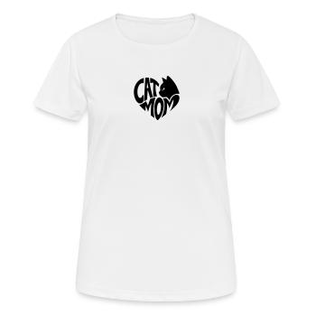 Cat Mom, Cat Mom Heart with Black Cat - Women's Breathable T-Shirt - white - Front - AI Model Female 172 dark (172cm)