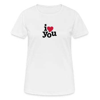 i love you - i heart you - Frauen T-Shirt atmungsaktiv - Weiß - Vorne - AI Model Female 172 dark (172cm)