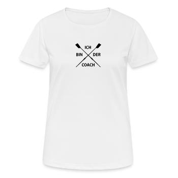 Ruder Coach - Frauen T-Shirt atmungsaktiv - Weiß - Vorne - AI Model Female 172 dark (172cm)