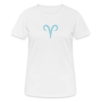 Widder-Tierkreiszeichen Pastellblau - Frauen T-Shirt atmungsaktiv - Weiß - Vorne - AI Model Female 172 dark (172cm)