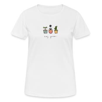 Tiny potted plants garden - Women's Breathable T-Shirt - white - Front - AI Model Female 172 dark (172cm)